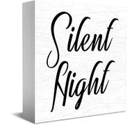 Silent Night, cartello decorativo in legno, divertente, per ufficio, casa, rustico, quadrato, da scrivania, 12,7 x 12,7 cm