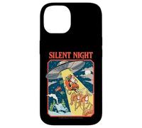 Silent Night Christmas UFO Sarcastic Retro Funny Adult Humor Custodia per iPhone 14
