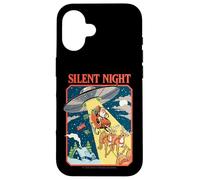 Silent Night Christmas UFO Sarcastic Retro Funny Adult Humor Custodia per iPhone 16