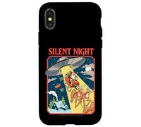 Silent Night Christmas UFO Sarcastic Retro Funny Adult Humor Custodia per iPhone X/XS