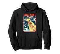 Silent Night Christmas UFO Sarcastic Retro Funny Adult Humor Felpa con Cappuccio