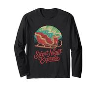 Silent Night Express Slitta Natale Vacanze di Natale Maglia a Manica
