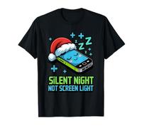 Silent Night No Screen Light Divertente Natale Kawaii Bambini Maglietta