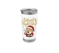 Silent Night Shift Sleepy Santa Bicchiere termico in acciaio inox doppia parete