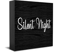 Silent Night Wood Box Sign,Decorazione da scrivania per ufficio domestico,Decorazione mensola da tavolo,12,7 x 12,7 cm
