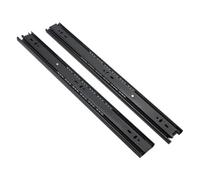 Silent Slide 4515 - Binario di guida per cassetti ispessiti in acciaio a tre sezioni, 2 pezzi (4515T-40,6 cm, nero)