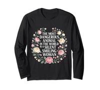 Silent Smiling Woman Most Dangerous Animal - Maglia a Manica