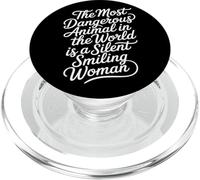 Silent Smiling Woman Most Dangerous Animal - PopSockets PopGrip per MagSafe