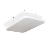SILENT4® Panelli Fonoassorbenti Sofitto, 114x72x4cm, Pannello Fonoassorbente, montaggio a corda, migliorata sonora misurabile grazie ai pannelli acustici, colore bianco