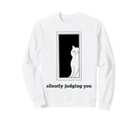 Silently Judging You Funny White Cats Sarcastico Donne Ragazze Felpa