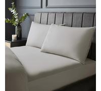 Silentnight Lenzuolo con angoli in puro cotone, fresco e morbido al tatto, 200 fili, extra profondo 40 cm, 100% cotone traspirante, con angoli elasticizzati, lavabile in lavatrice, grigio chiaro