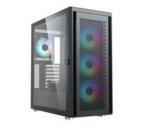 Silentware Air 100 Black Midi Tower ATX Case per PC, rete metallica, finestra laterale in vetro temperato, 4 ventole A-RGB da 120 mm preinstallate, radiatori da 360 mm, scheda madre E-ATX/ATX/mATX/ITX