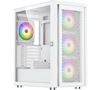 Silentware Air 100 White Midi Tower PC case, ampia rete metallica frontale, finestra laterale in vetro temperato, 4 ventole idro da 120 mm A-RGB, coperchio in rete rimovibile, alimentatore ATX, Bianco