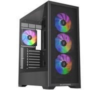 SILENTWARE Core 100 A-RGB - Alloggiamento per PC, ATX Mid-Tower, 4 ventole A-RGB PWM da 120 mm, frontale in rete, pannello laterale in vetro temperato, colore: Nero