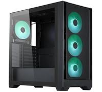 Silentware Flow 110 Black A-RGB Midi Tower Case PC, rete frontale con presa d'aria laterale, finestra laterale in vetro, 4 ventole A-RGB HDB, controllo PWM e 3 pin, GPU fino a 380 mm, ATX/mATX/ITX