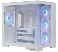 Silentware View A-RGB White Midi Tower Case PC, parte anteriore e laterale in vetro temperato, 4 ventole A-RGB da 120 mm, 4 pin-PWM a 3 pin, GPU fino a 410 mm, USB-C, ATX/mATX/ITX, design showcase