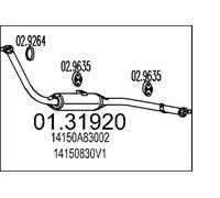 MTS Silenziatore anteriore 01.31920 compatibile con Suzuki SJ 413 (Samurai)