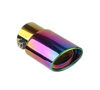Silenziatore 1 pezzo 2,5" ingresso auto scarico marmitta tubo terminale in acciaio inox cromato finitura posteriore gola Tubo scarico modificato(Neon chrome)
