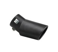 Silenziatore 1 pezzo 2,5" ingresso auto scarico marmitta tubo terminale in acciaio inox cromato finitura posteriore gola Tubo scarico modificato(Black2)