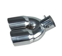 Silenziatore Di Piegatura Tubo Di Scarico Universale Tubo Di Coda In Acciaio Inossidabile Modifica Della Gola Curva Con Ugello A Doppia Uscita Terminale Di Coda(Argento)