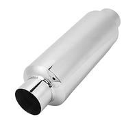 Silenziatore di Scarico Universale per Auto Scarico da 2,5 Pollici Silenziatore in Acciaio Inossidabile Dritto in Cotone