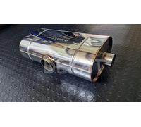 SILENZIATORE FINALE AUTO DUPLEX UNIVERSALE ACCIAIO INOX INGRESSO Ø 63 USCITE Ø50