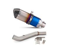 Silenziatore Moto La Sezione Anteriore In Acciaio Inossidabile Per Bajaj Pulsar NS200 Sezione Centrale-posteriore In Fibra Di Carbonio Imitazione SC AR(Half blue set)