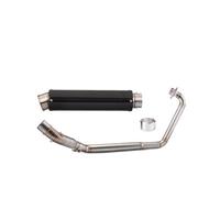 Silenziatore Moto Per CBR150R 2010-2016 Sezione Anteriore In Acciaio Inossidabile Sezione Posteriore Cilindrica In Fibra Di Carbonio Da 450 Mm(Stainless steel)