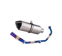 Silenziatore Moto Per La Sezione Anteriore In Acciaio Inossidabile Brunita Della Motocicletta CBR150R 470 Set Di Sezione Di Coda Obliqua Grande Esagonale In Carbonio(Front section+titanium color)