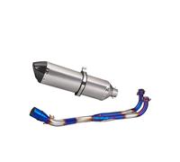 Silenziatore Moto Per T-MAX530 2008-2016 Sezione Anteriore Blu In Acciaio Inossidabile Sezione Anteriore 570 Coda Obliqua Sezione Coda Esagonale Grande(Front section+titanium color)