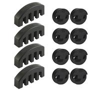 Silenziatore per violino, 12 pezzi in gomma per violino e viola piccolo, silenziatore per violino 4/4 in gomma incluso 4 pezzi stile artiglio e 8 pezzi rotondi Tourte Style, nero