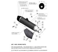 Silenziatore posteriore LeoVince S0233 / S0235 / S10400 / +C Ø 54mm