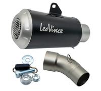 Silenziatore posteriore LeoVince SLIP-ON SBK LV-10 Black Edition, in acciaio inossidabile nero, con omologazione per Benelli Leoncino/Leoncino Trail