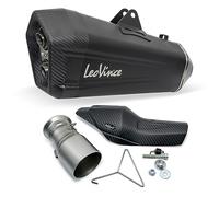 Silenziatore posteriore LeoVince SLIP-ON SBK LV-12 Black Edition, acciaio inossidabile nero, cappuccio in carbonio, con omologazione per KTM 1050/1090/1190 Adventure/R-1290 Super Adventure R/S/T