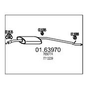 63970 Silenziatore terminale di scarico adatto a Fiat Panda 4x4 (MARCA MTS)..