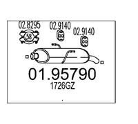 95790 Silenziatore terminale adatto a Peugeot 206 (MARCA-MTS)..