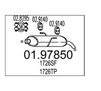 Silenziatore terminale 01.97850 MTS per PEUGEOT 206 Hatchback