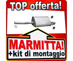 Silenziatore posteriore per MERCEDES CLK 200 C209 A209 1.8 163/170/184 CV