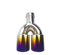 Silenziatore Punta Scarico Silenziatore Automatico A Doppia Uscita Multi-dimensione Universale In Acciaio Inossidabile Con Punta Tubo Scarico 51 Mm 63Mm(Blue 67MM)