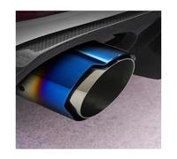 Silenziatore Punte di scarico universali per auto Aggiornamento in acciaio inossidabile 304 Design a doppio strato Ugello blu bruciato Tubo scarico modificato(Inlet63-outlet114)