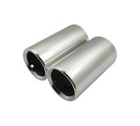 Silenziatore Scarico Per Sagitar Per Lavida Per Bora Per Golf Per Tiguan Per Scirocco 1.4T Tubo Di Scarico In Acciaio Inox Silenziatore Punta Ugelli Punte Terminale Scarico Universale(Flat silver)