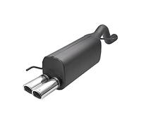 Silenziatore sportivo compatibile con Alfa Romeo MITO Hatchback 1.4i 16V 78HP 91HP 105HP 2008 2009 2010 2011 2012 2013 2014 2015 2016 2017 2018 Terminale in acciaio nero doppie punte rotonde 70mm