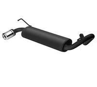 Silenziatore sportivo compatibile con Fiat Panda 4x4 Standard 1.2 44kW 60HP 2003 2004 2005 2006 2007 2008 2009 2010 2011 2012 Terminale Nero Acciaio Singola Punta Rotonda 80mm