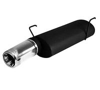 Silenziatore sportivo compatibile con Peugeot 206 Hatchback 1.4 55kW 75HP 2003 2004 2005 2006 2007 2008 Silenziatore Acciaio Nero Punta Singola Rotonda 80mm