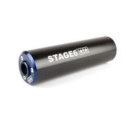 Silenziatore posteriore Stage6 50-80ccm montaggio destro, nero/blu