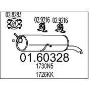 Silenziatore terminale 01.60328 MTS per PEUGEOT CITROËN