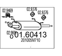 Silenziatore terminale 01.60413 MTS per NISSAN ALMERA II