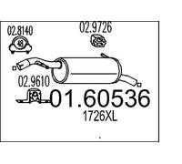 Silenziatore terminale 01.60536 MTS per CITROËN C3 I