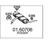 Silenziatore terminale 01.60706 MTS per SEAT LEON