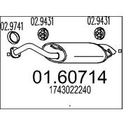 Silenziatore terminale 01.60714 MTS per TOYOTA COROLLA COROLLA Verso